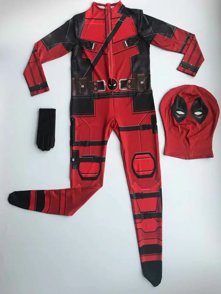 Free shipping Kid Costume with Mask cosplay Suit Boy One Piece Full Bodysuit Halloween kid costumes