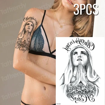 

3pcs/lot temporary tattoo sticker waterproof peace tattoos sleeve water transfer tattoo gothic sketches tattoo designs wholesale