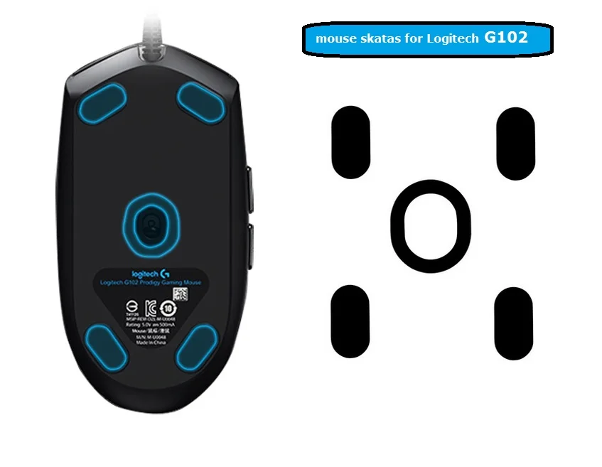 Тефлон 3м 0,6 мм мышь ноги мышь коньки для logitech G102/G203/G PRO/лазерная мышь с бесплатным спиртовой коврик для очистки Высокое качество