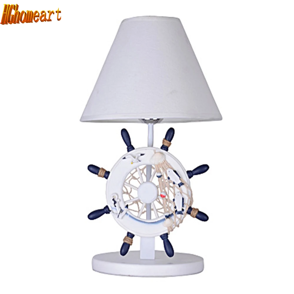 

HGhomeart Kids Room Reading Bed Light Luminarias Led E27 Study Lamp 110V-220V Wood Desk Lamp Mediterranean Style Bedside Lamp