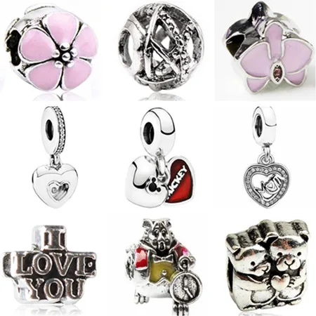 

Maxi Cartoon Cat Enamel Flower Bear Eiffel Tower European Beads Charms Fit Pandora Bracelets Bangles Women Handmade Jewelry DIY