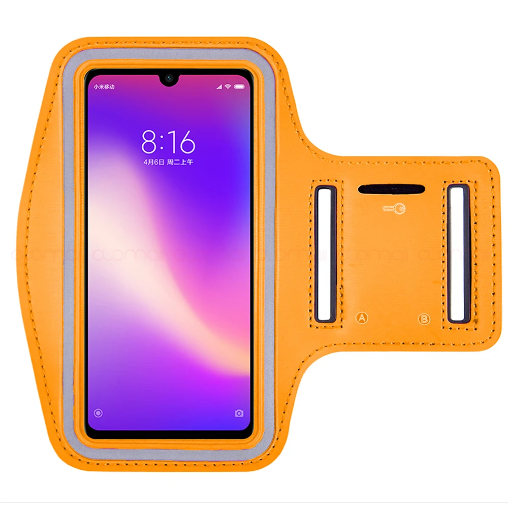 Универсальный спортивный наручный чехол для телефона для xiaomi mi9 8 cc9 Redmi k20 note 8 Pro 7 наручная сумка для бега мужские и женские аксессуары для улицы mix 3 2 - Цвет: Оранжевый
