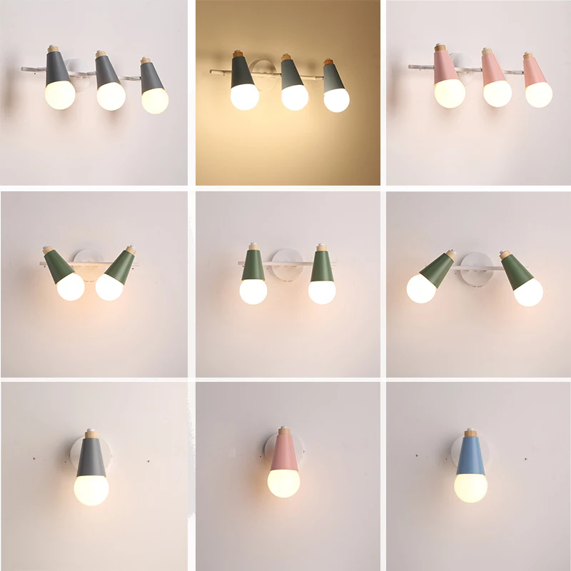

Nordic bathroom cabinet mirror LED cabinet mirror headlight cartoon color maca Long mirror front wall lamp lw4181155
