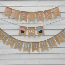 Пользовательские кекс или Стад Маффин пол показать мешковины баннеры нулевой день рождения детской комнаты вечерние тканевые гирлянды фото реквизит