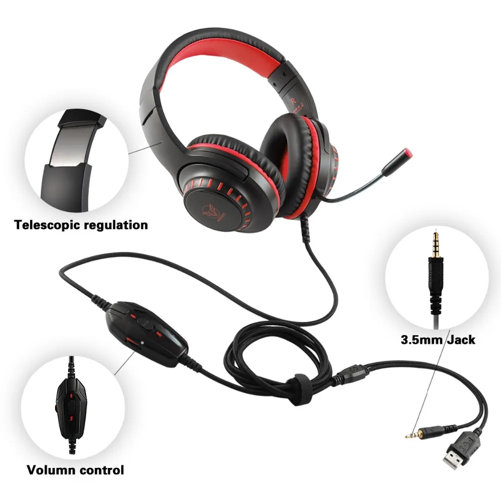 Masacegon LED Stereo Gaming Headset PC 