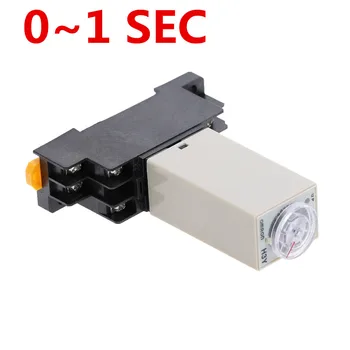 

1pcs H3Y-2 DC 12V 24V /AC 110V 220V Delay Timer Time Relay 0 - 1 SEC with Base 5A