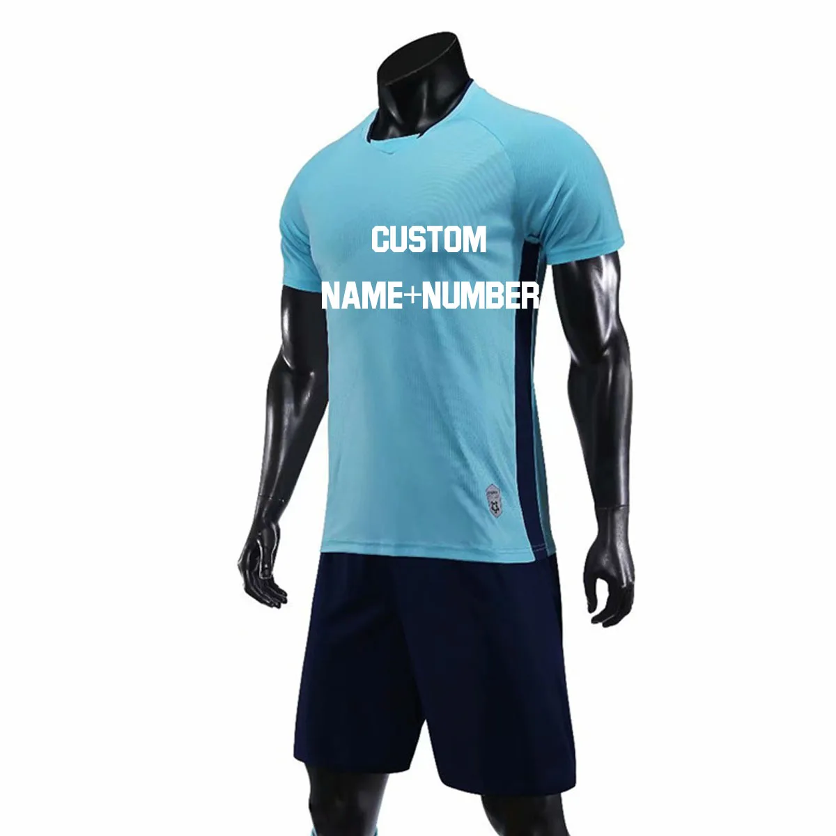 Новые мужские футбольные майки для мальчиков, наборы, детский спортивный комплект, тренировочные футбольные майки, рубашки, дышащие командные униформы, индивидуальный номер - Цвет: Custom name number