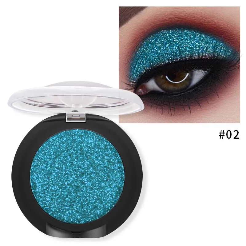 Pudaier Glitter Eyeshadow Palette Yeux Sombra Makeup Metallic Festival Eye Shadow Powder Shimmer Maquiagem Blue Eye Cosmetics - Цвет: 02