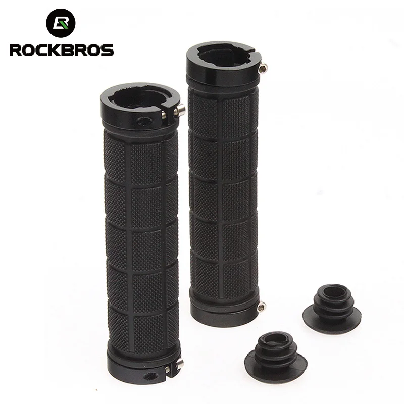 

ROCKBROS Cycling Fixed Gear Grips MTB Mountain Bike Bicycle Handlebar Soft Durable Lock-on Grips Rubber Cycle Parts,5 Color