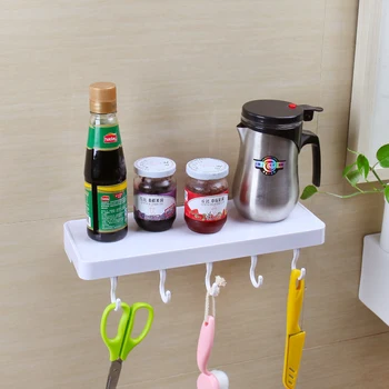 

Zuignap Badkamer Plank Muur Gemonteerde Reel Houder Keuken Haak Opslag Rack Sticker Cosmetica Wc Accessoires