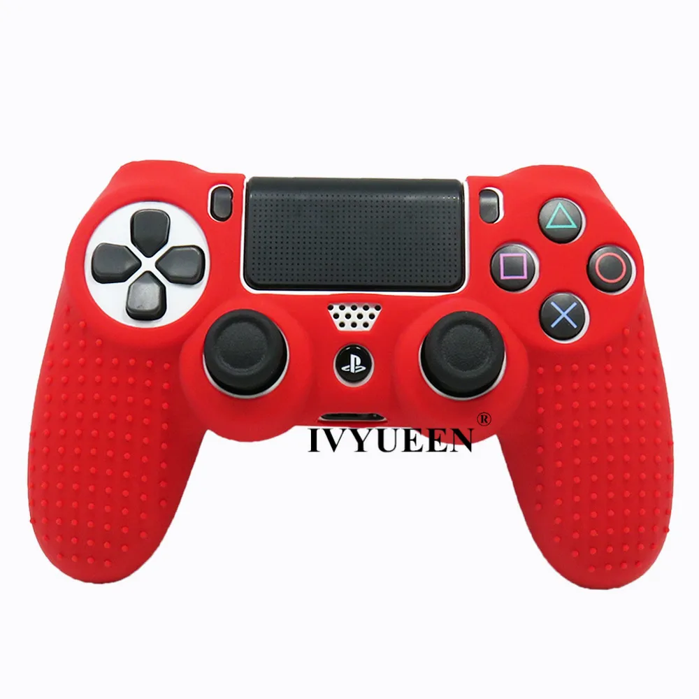 IVYUEEN высокое качество анти-скольжения силиконовый чехол для Dualshock 4 Игровые приставки PS4 Pro тонкий контроллер чехол с аналоговый стик шапки