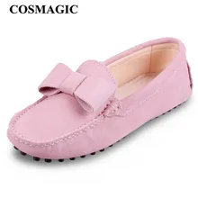 С модной бабочкой Для женщин без каблука замшевые мокасины Новинка весны года Повседневное красный оранжевый розовый скольжения на Вождение лодка обуви Zapatos Mujer