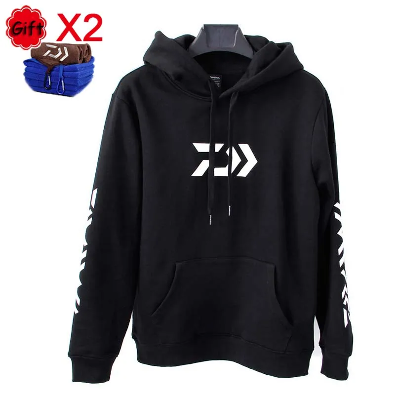 

Autumn Winter Fishing Clothing Men Fleece Warm Black Hooded Fishing Jacket Coat Outdoor Sport Hiking Camping Fly Fishing Clothes