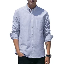 Качественные мужские оксфордские рубашки в глажке, в полоску, не нуждается в глажке, хлопок, Повседневная рубашка с карманом, приталенный дизайн, мужское платье, SButton hirts