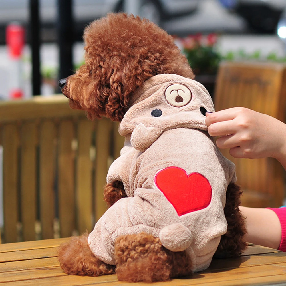 

Warm Dog Clothes For Small Dogs Soft Winter Pet Clothing For Dog Clothes Winter Chihuahua Clothes Pajamas Love Bear Pet Outfit