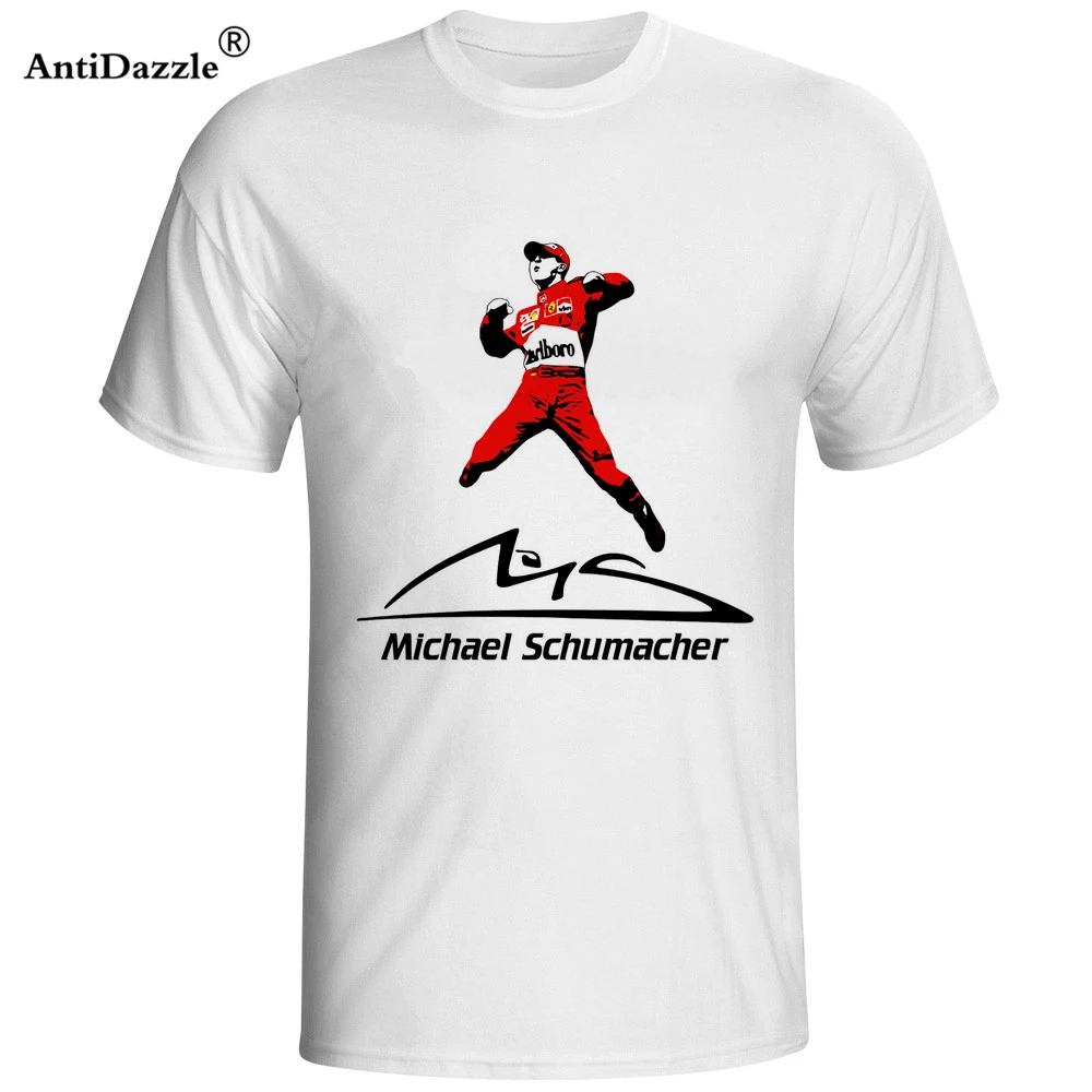 Antidazzle Schumacher jump Футболка Мужская Формула драйвер s F1 хлопок Круглый вырез Camisetas