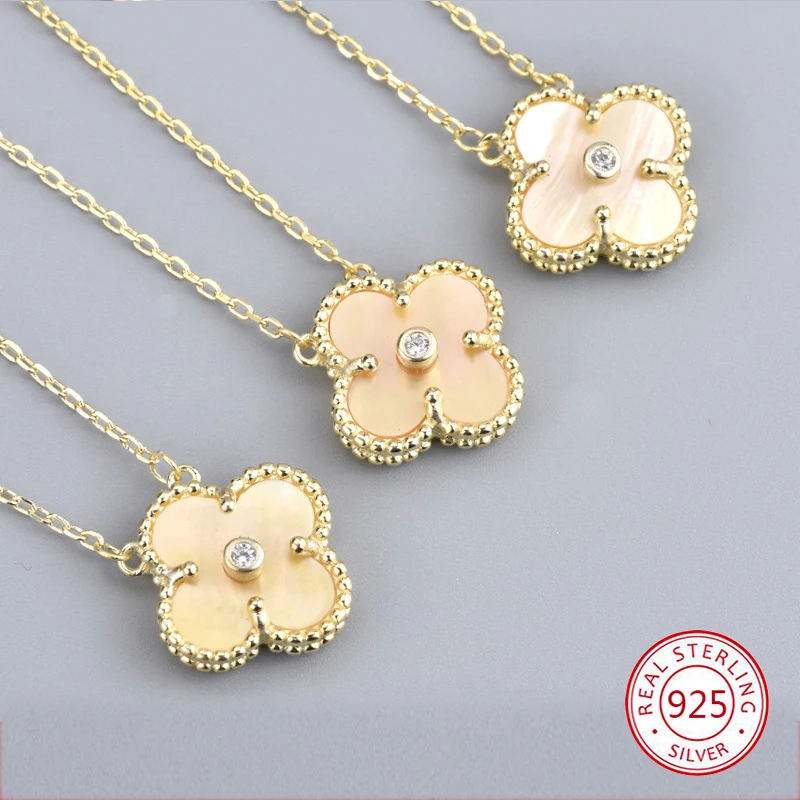 

925 sterling silver necklace 2019 new limited edition Christmas four-leaf clover female fashion network Christmas gifts hot