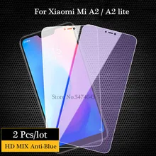 2 шт., закаленное стекло для Xiaomi Mi A3 A2 lite, защита экрана, анти-синий светильник, стекло для Xiaomi Mi A2 A3 lite, защитная пленка