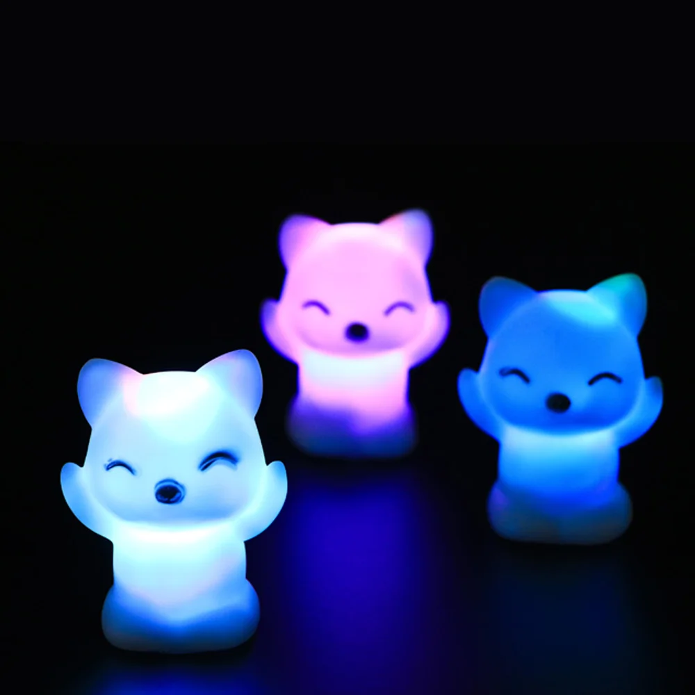

Hot Sale Colorful 7 Changing Colors Lovely Fox Shape LED Night Light For Decoration Lamp Gifts