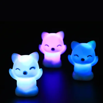 

Hot Sale Colorful 7 Changing Colors Lovely Fox Shape LED Night Light For Home Bathroom Decoration Lamp Gifts