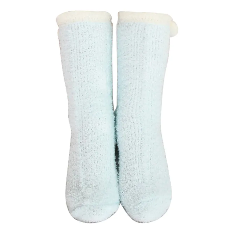 Winter Warm Mid-Calf Length Coral Velvet Socks Thicken Towel Fabric Floor Socks Harajuku Style Kawaii Velvet Sleep Meias  D17 (5)