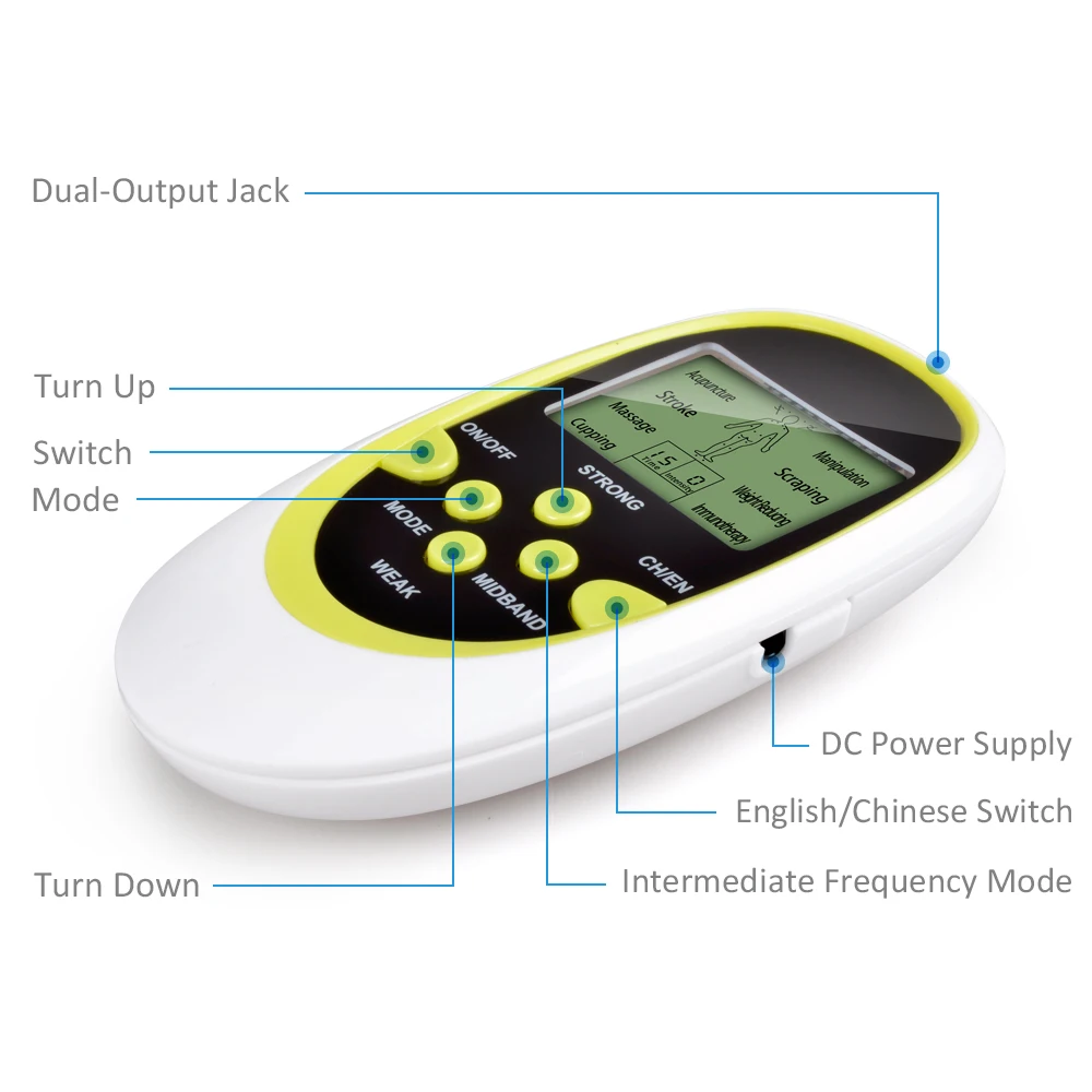 Dual-Output Electric Massager Electrical Stimulator Full Body Relax Muscle Therapy Massager Massage Pulse tens Acupuncture Dual-Output Electric Massager Electrical Stimulator Full Body Relax Muscle Therapy Massager Massage Pulse tens Acupuncture