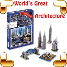 Новое поступление подарок мир великое здание 3D головоломка известная структура здания DIY забавная обучающая игра для детей улучшить развивающие игры PUZ