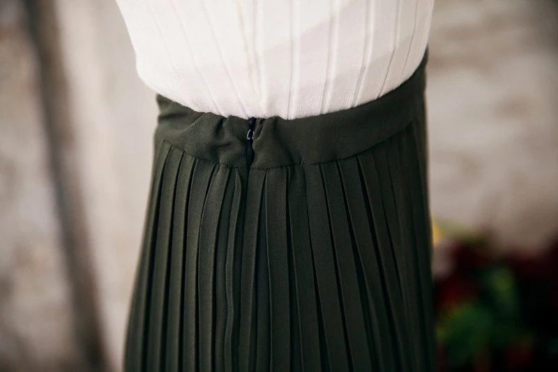 Летняя плиссированная шифоновая юбка женская повседневная юбка средней длины корейский стиль модная однотонная черная розовая юбка женская тонкая Русалка Saia