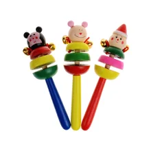 Buy Baby Wood Rattles Cartoon Handbell Kindergarten Crib Toy Infant Education Toys @ YJS Dropship Free Shipping