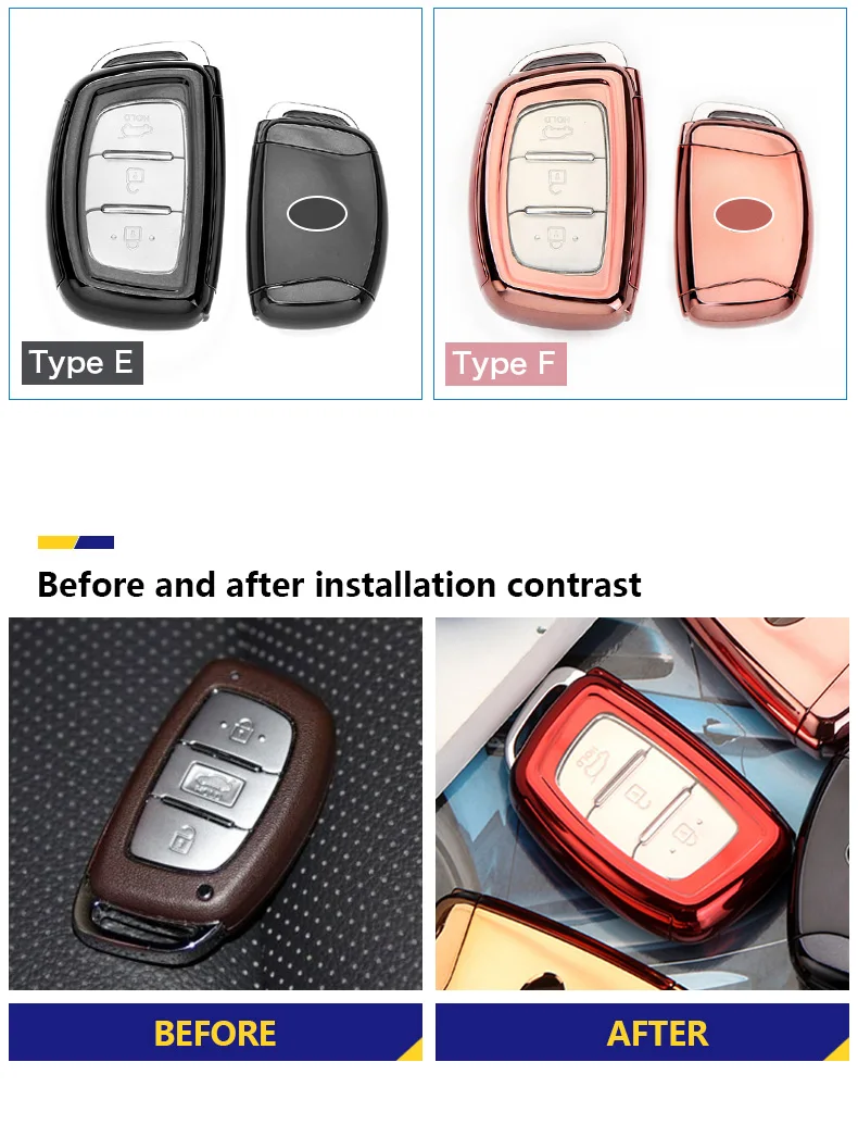 AIRSPEED TPU 3 Button Smart Car Key Case Key cover Key shell for Hyundai IX35 Tucson 2016 2017 Solaris Sonata IX25 Mistra Verna (3)