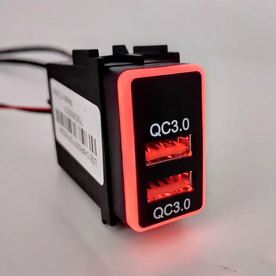 XCGaoon специальный QC3.0 Quickcharge 2 разъем USB Автомобильное зарядное устройство адаптер для NISSAN, power Преобразователь мощности - Название цвета: Orange Red