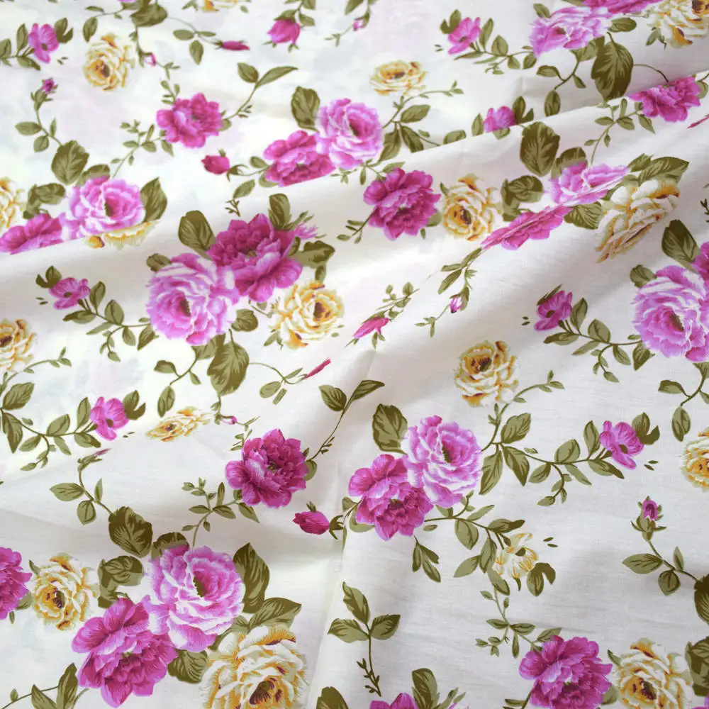 

Hot 100% Cotton Twill Fabric for Patchwork Quilt Cushions Telas Tedio Sewing Fabric DIY Crafts Tilda Fabric Dress Rose Print