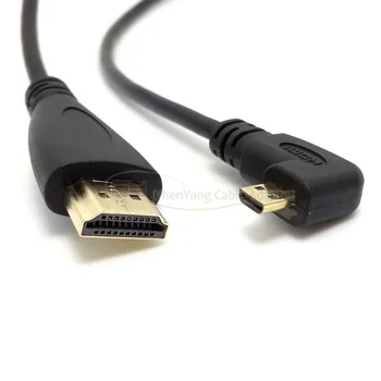

90 degre Right elbow Micro Hdmi male To HDMI Cable Male Cable for Motorola HTC Mobile phone Tablet PC 50cm 1.5M/5FT