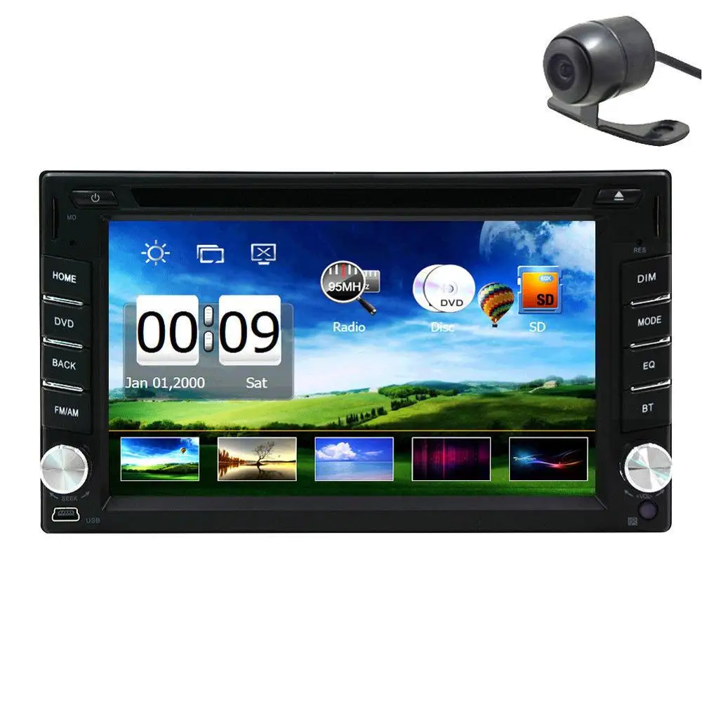 6 2 &quotдвойной 2DIN автомобильный DVD CD плеер Bluetooth Сенсорный экран стерео радио в тире