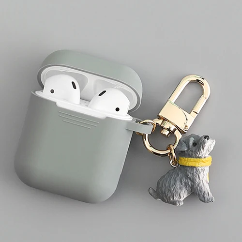 Декоративный силиконовый чехол с рисунком милой собаки для Apple Airpods 1, 2, аксессуары для гарнитуры, защитная крышка, bluetooth-наушники, брелок для ключей - Цвет: style 2