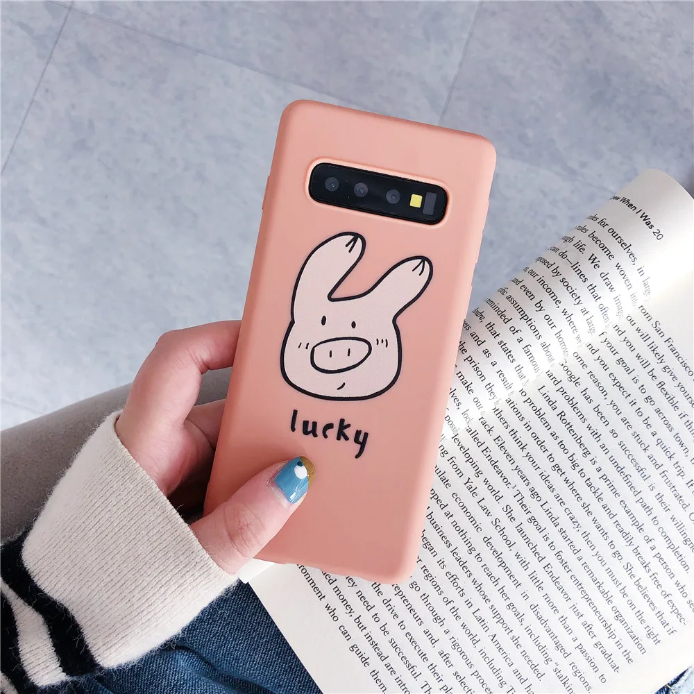 Cute Pig Case For Samsung Galaxy S10 S10e S9 S8 Note 9 8 Cover Soft Silicone TPU Phone Cases For Samsung S9 S8 S10 Plus S10+     (15)