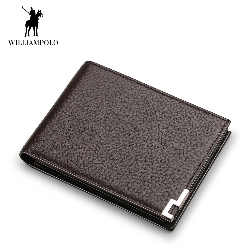 Новый тонкий мужской кошелек WILLIAMPOLO из натуральной кожи деловой бумажник