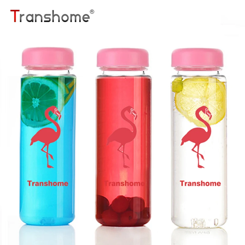 Бутылка для воды Transhome Flamingo 500 мл пластиковая бутылка с чаем заварки Спортивная