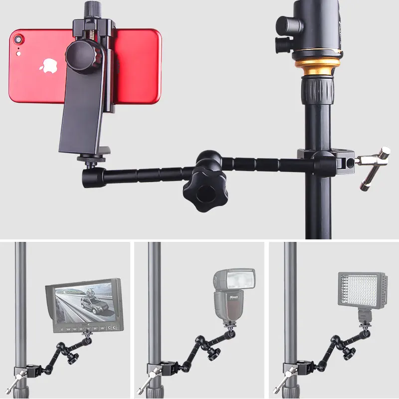 7 or 11 Inch Adjustable Friction Articulating Magic Arm + Super Clamp Crab Clip for DSLR LCD Monitor LED Light Camera Accessories (3)