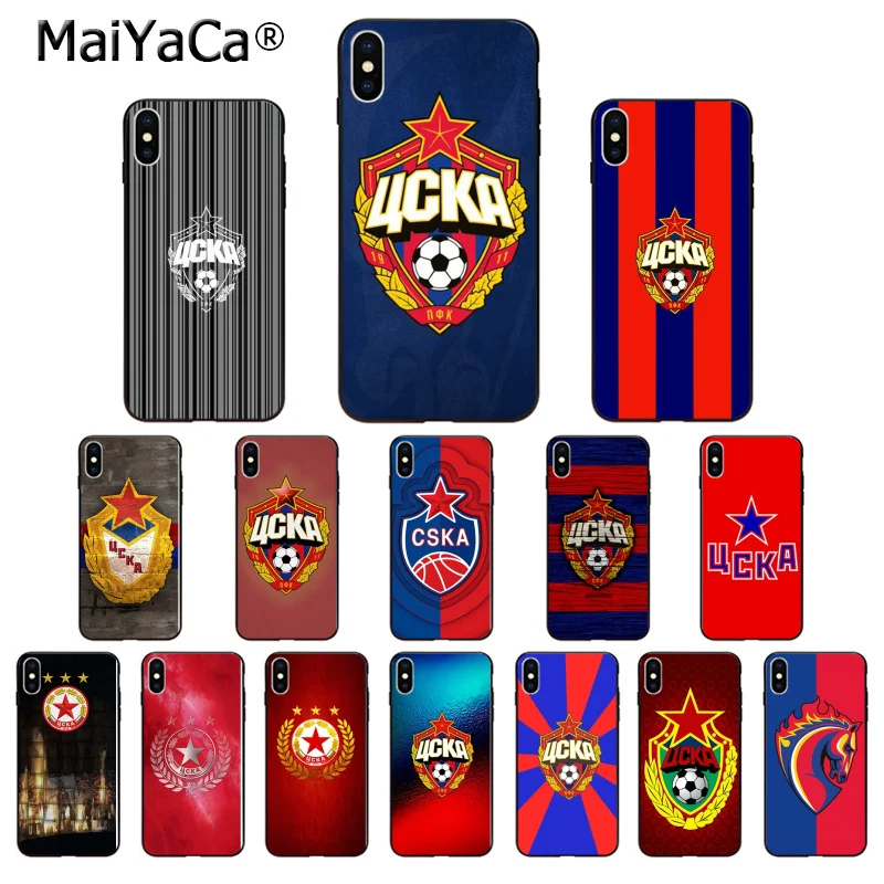 MaiYaCa PFC ЦСКА футбольная команда, высокое качество, чехол для телефона Apple iPhone 8 7 6 6S Plus X XS MAX 5 5S SE XR, мобильные телефоны