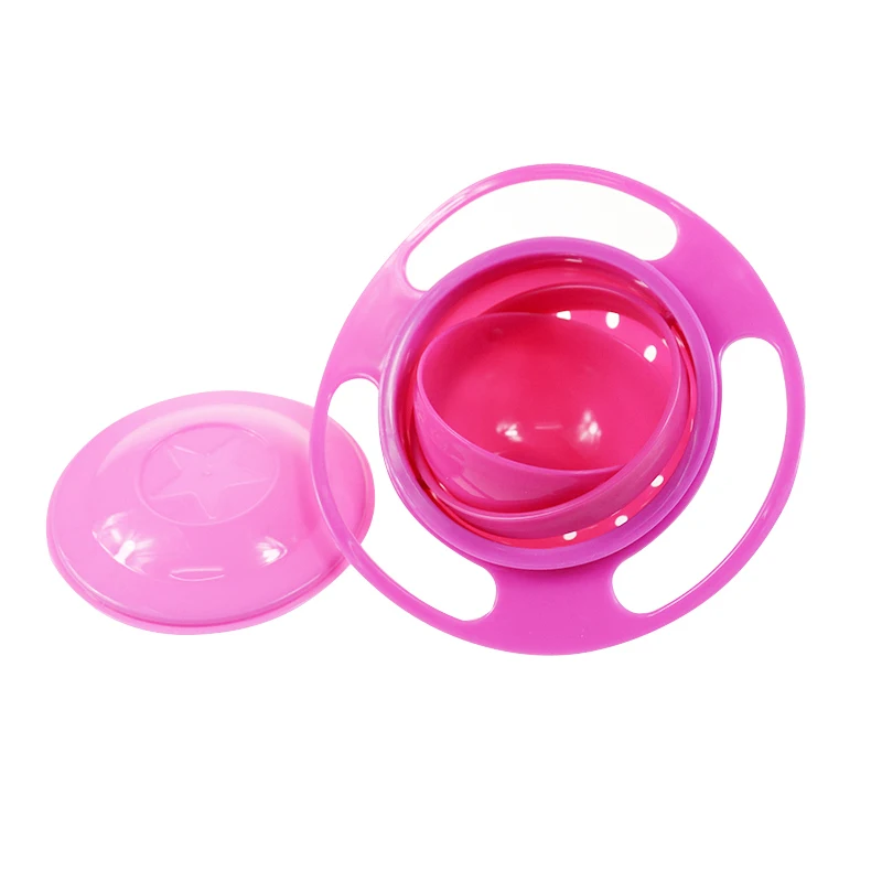 Gyro Bowl Design Children Rotary Balance Novelty Gyro Spill-Proof Solid Feeding silicone plates Dishes baby products feeding