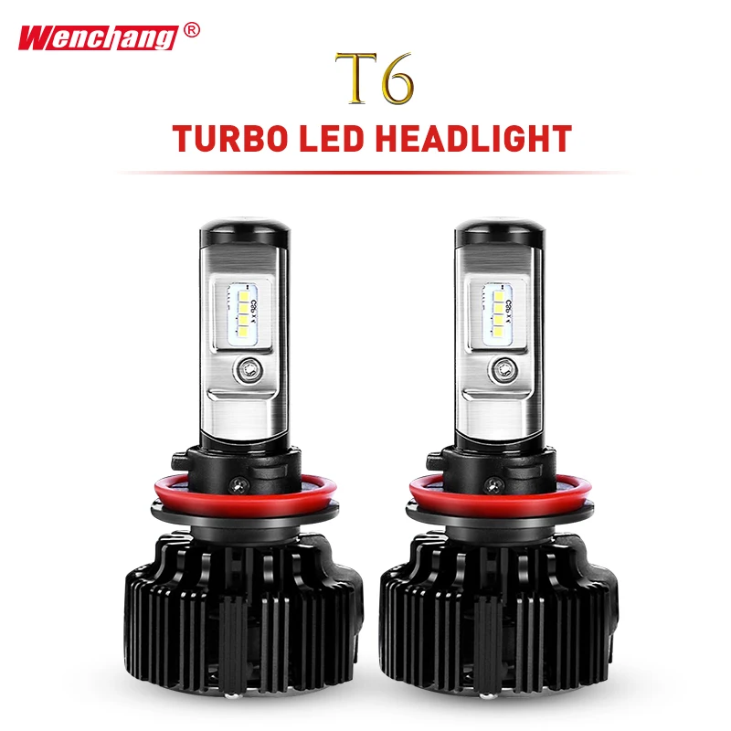 Вэньчан T6 Turbo светодио дный фар H7 H4 лампа фары турбодекодер H1 H3 H11 9005 9006
