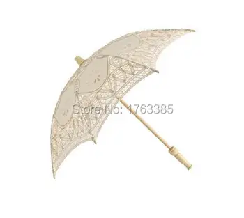 

20" Kid's Children Belgian Ivory Lace Wedding Umbrella Sun Parasol Flower Girl Bridal Party Decor