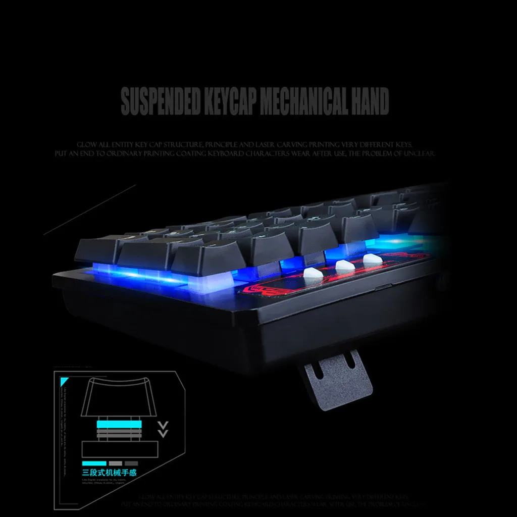 Горячая Радуга игровая клавиатура и мышь набор LED многоцветная меняющая с