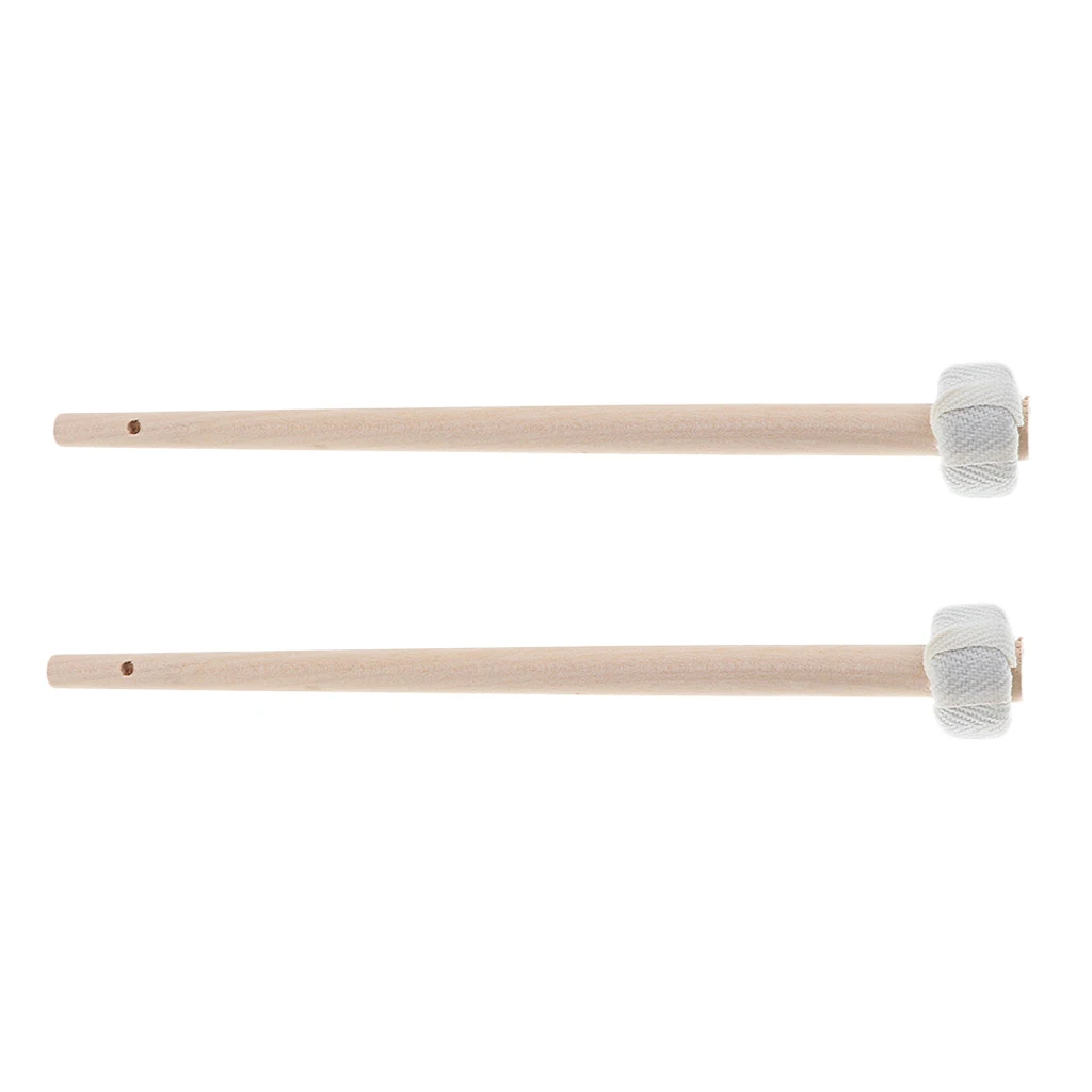 2 Pieces Small Wood Cymbal Gong Mallets Playing Beaters Hammers 25cm