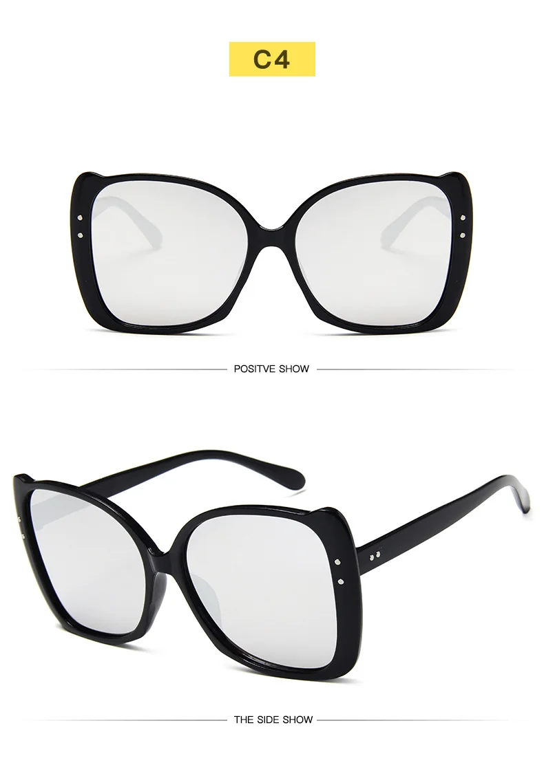 Higodoy, женские солнцезащитные очки "кошачий глаз", пластиковые, негабаритные, брендовые, дизайнерские, градиентные, солнцезащитные очки