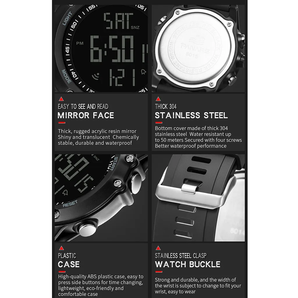 Мужские Цифровые Наручные часы модные спортивные электронные часы 50 метров плавание Водонепроницаемые часы с календарем спортивные часы M1
