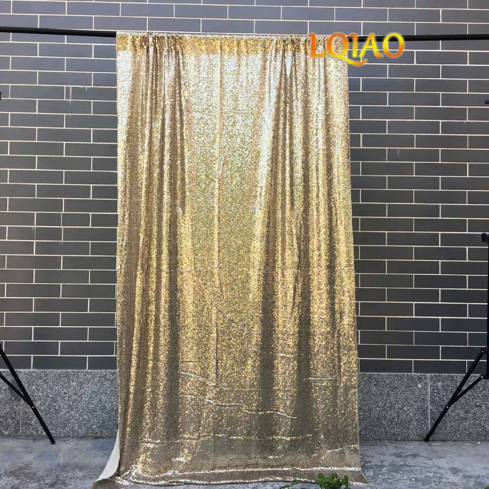 

4x10ft Sparkly Light Gold Sequin Background,Romantic Sequin Curtain Backdrop for Wedding Photo Booth Sequin Fabric Linens Decor