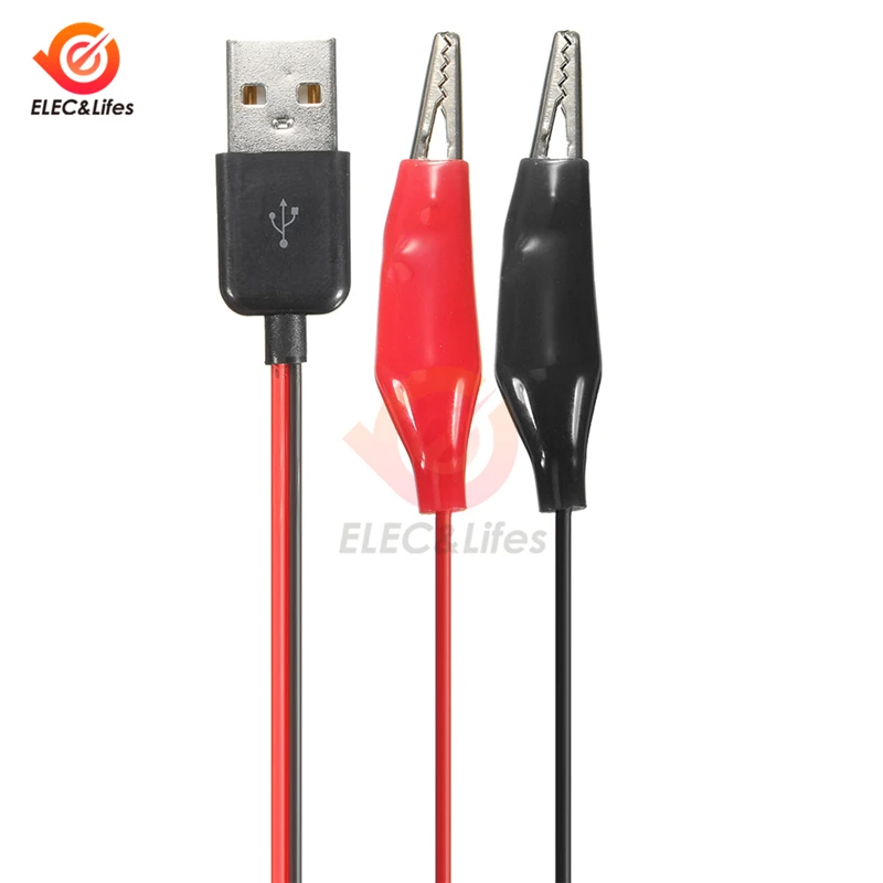 60 см Аллигатор тест Cilp к USB разъем адаптер Крокодил Тест Зажим Кабель