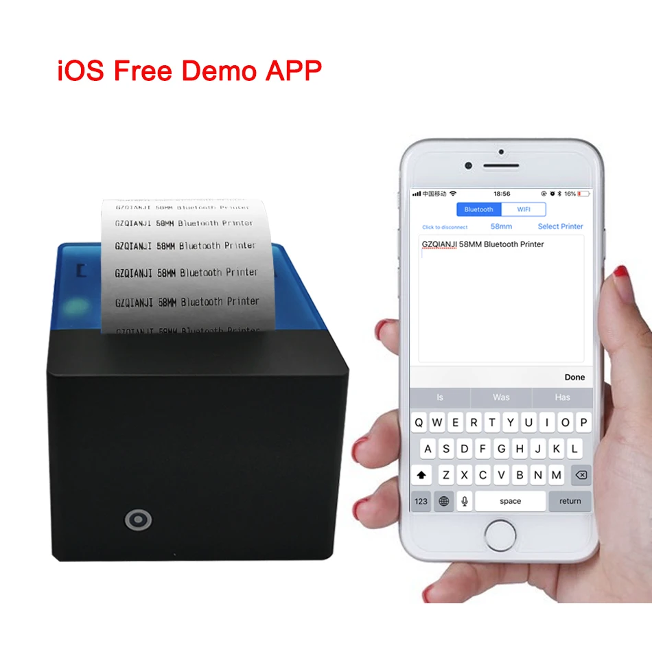 POS طابعة بلوتوث المحمول البسيطة المحمولة استلام الحرارية طابعة طابعات POS محمول بلوتوث لالروبوت iOS نظام مزدوج